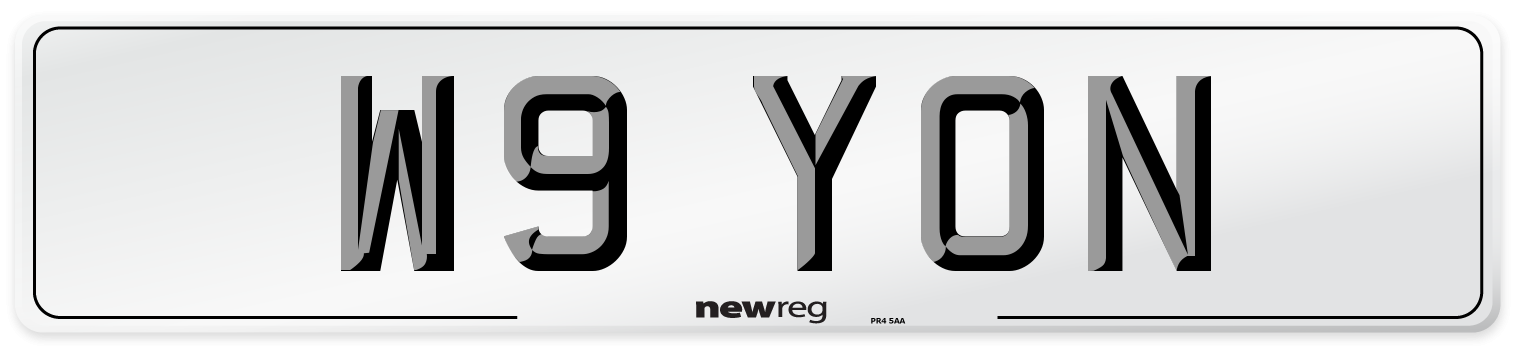 W9 YON Number Plate from New Reg